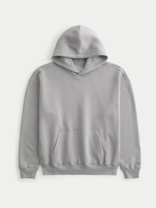 เสื้อฮู้ดซิปผู้ชายทรงโอเวอร์ไซส์ สีเทาล้วน ผ้าเฟรนช์เทอร์รี่ สวมใส่สบายๆ สำหรับฤดูใบไม้ร่วง น้ำหนัก 500 กรัม ผ้าถัก 100% คอตตอน มีกระเป๋าโลโก้ด้านหน้า - Product Image 2