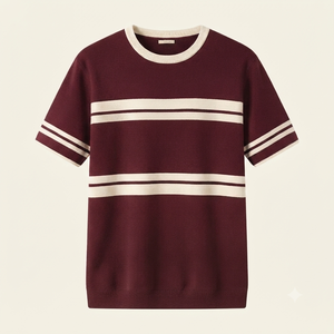 เสื้อยืดถักสไตล์วินเทจสำหรับผู้ชาย ทรงหลวม คอกลม สองสี แขนสั้น ลายการ์ตูน สำหรับฤดูร้อน ยังไม่มีรีวิว - Product Image 1