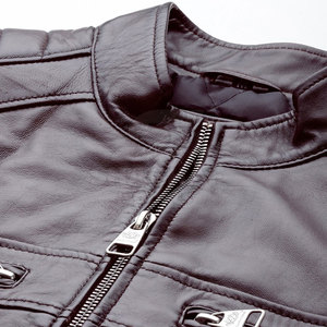 Veste en cuir pour homme, couleur personnalisée classique, coupe ajustée et coutures durables, veste d'hiver pour homme - Product Image 5