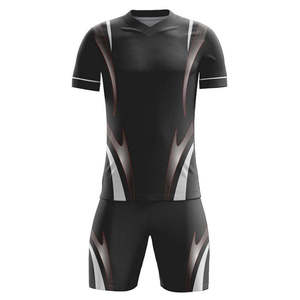 Ensemble d'uniformes de volley-ball unisexes personnalisés, sublimés, 100 % polyester, maille respirante, short, taille élastique, col en V, poches, nom - Product Image 1