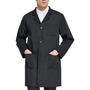 Bata de Laboratorio de Lona de Manga Larga Unisex Personalizable con Detección de Agujas para Estudiantes de Medicina y Uniformes de Hospital - Product Image 1