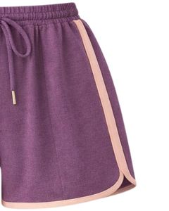 Purple Peach Women Camisole And Shorts <b>Set</b> Summer Two Piece Outfit Cotton Blend Crop Top Graphic Print Drawstring Shorts Casual - Product Image 5