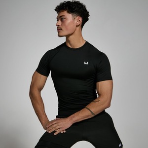mens compression shirt gym fitness athletic wear quick dry stretch fabric training workout tee performance supplier - Product Image 3