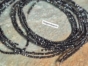 Cuentas facetadas redondas de moissanita negra de 2 mm a 2,50 mm - 120 pulgadas, cuentas hechas a mano al por mayor para la fabricación de joyería - Product Image 4