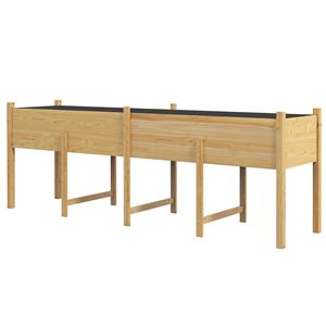 Fioriera Rialzata Grande in Legno con Fori di Drenaggio 74x18x26 per Casa e Giardino, Contenitore per Orto 74x18x26 con Gambe - Product Image 1