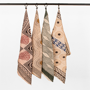 Bohemian Retro Style Cotton Bandana <b>Square</b> <b>Scarf</b> with Hand Block Print Durable Quick Dry for Unisex Pets-Wristband Handkerchief - Product Image 4