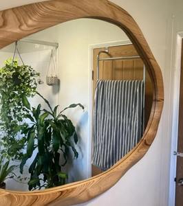 Handmade Modern Walnut Wall <b>Mirror</b> Art Deco Design Eco-Friendly Lightweight <b>Wooden</b> <b>Frame</b> Cheap Price - Product Image 4
