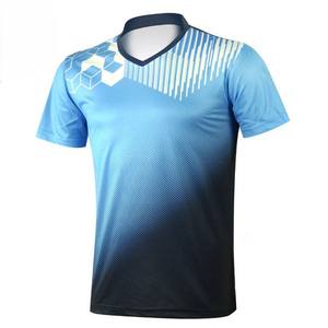 Vêtements de sport pour hommes sur mesure, grande taille, manches courtes, pour la course à pied, t-shirt respirant à séchage rapide, jersey de badminton en polyester - Product Image 1