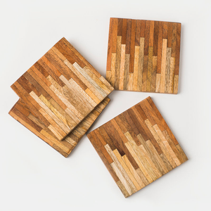 Posavasos de Madera Pulida Hechos a Mano con Diseño Minimalista para Bodas y Fiestas, Opción de Grabado Láser Personalizado Disponible, Mejor Precio - Product Image 1
