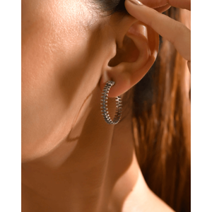 Pendientes de Aro Finos y Ligeros de Plata Meera Jaipur de la India, Modelo MTER545 - Product Image 2