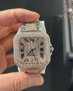 Reloj Mossinate de Lujo en Acero Inoxidable Dorado y Plateado con Diamantes Reales, Perfecto para Ocasiones Especiales y Uso Diario - Product Image 5