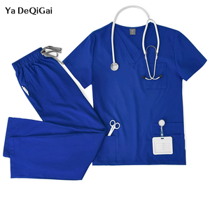 Uniformes Médicos Unisex, Conjuntos de Blusa y Pantalón de Poliéster Tejido para Mujer, Ropa Clínica de Alta Calidad - Product Image 1