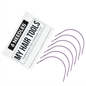 Hair extension tool Hair Weave Needles Durable Thread <b>Set</b> Custom Logo Stainless Steel Curved <b>Sewing</b> Needle for Salon Stylists - Product Image 2