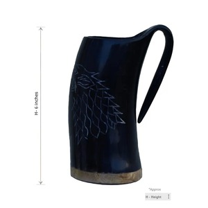 Handmade Natural Horn Mug Rustic Drinking <b>Cup</b> Unique Beer Mug Traditional Drinking Vessel Eco Friendly <b>Reusable</b> Horn <b>Cup</b> - Product Image 1