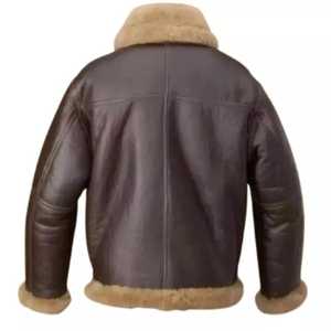 Chaqueta de hombre de piel de oveja auténtica, estilo bomber, cálida, personalizable, transpirable, talla grande, informal, con cremallera, para invierno. - Product Image 3