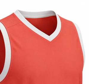 Conjunto de Uniforme de Baloncesto Personalizado Color Coral Peach, Transpirable, de Malla, Cuello en V, Sin Mangas, para Entrenamiento Deportivo - Product Image 3