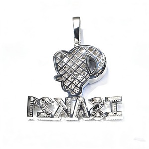 Iced Out Moissanite <b>Pendant</b> 925 <b>Silver</b> Rhodium Plated Hip Hop Style Charms Men's Everyday Wear <b>Pendant</b> Custom <b>Initial</b> <b>Pendant</b> - Product Image 6