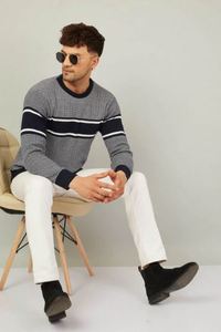 Pull d'hiver de haute qualité pour homme, en mélange d'acrylique doux, pull en tricot décontracté pour homme, pull d'hiver élégant pour affaires et occasions décontractées - Product Image 3