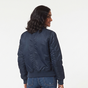 Chaqueta Bomber Personalizada al por Mayor para Mujer, Chaqueta Bomber Ligera de Moda MA1, Chaqueta Bomber con Bolsillos en las Mangas - Product Image 2