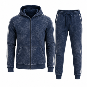 Conjunto Deportivo Moderno de Dos Piezas con Efecto Desgastado, Tela Suave y Ajuste Cómodo para Moda Casual - Product Image 3