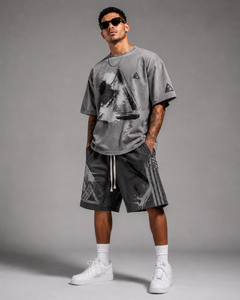 2026 New Summer Men's Casual Shorts <b>Set</b> Plain Color Solid 100% Cotton Quick Dry <b>Knitted</b> Pocket Customized Logo Twin <b>Set</b> - Product Image 4
