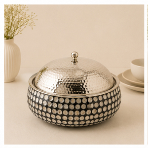 Elegante Olla Aislada de Acero Inoxidable con Incrustaciones de Nácar, Diseño Martillado, Doble Pared, para Buffet de Hotel - Product Image 3