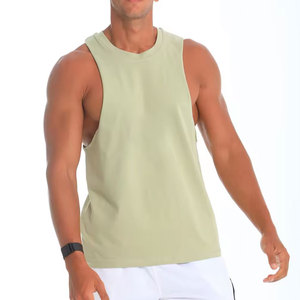 Débardeur sans manches pour homme Econex Sports, vert clair, col rond, couleur unie, tricoté, respirant, séchage rapide, vêtements de sport décontractés - Product Image 2