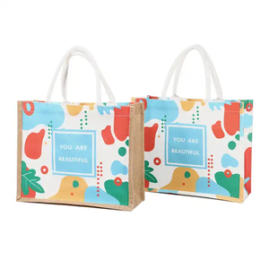 Bolsa de Almuerzo de Yute con Logotipo Personalizado para Regalos Corporativos y Eventos Promocionales - Product Image 1