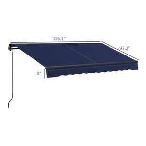 Tenda da Sole Estensibile in Lega di Alluminio per Finestre e Porte, Operazione Manuale, Copertura per Balcone e Patio con Protezione dalla Pioggia in PC Rivestito - Product Image 2