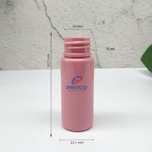 ขวด PET ทรงกระบอก ขนาด 15 มล. สีชมพู สำหรับบรรจุภัณฑ์เครื่องสำอาง น้ำมันหอมระเหย เซรั่ม  พร้อมฝาเกลียว ผลิตจากโรงงานในเวียดนาม - Product Image 4