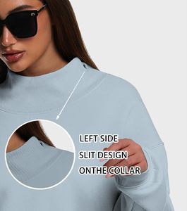 เสื้อฮู้ดโอเวอร์ไซส์คอกลมสำหรับผู้หญิง โลโก้ด้านหน้า แนวสตรีทแฟชั่น แขนยาว เหมาะสำหรับฤดูหนาว - Product Image 5