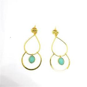 ต่างหูห้อยประดับพลอยแคลเซโดนีขายส่ง ต่างหูห้อยแคลเซโดนีดีไซน์ทันสมัยขายส่ง - Product Image 2