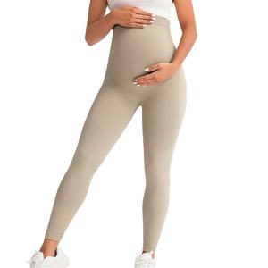 Seamless Solid <b>Pregnant</b> Woman Maternity Tummy Control <b>Tights</b> Slim High Waist Four-Way Stretch Eco-Friendly Yoga Legging - Product Image 6