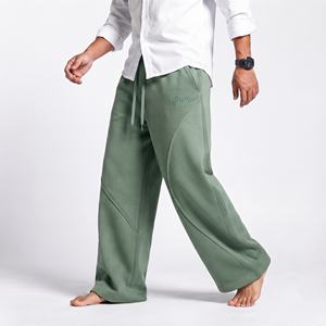 Pantalon de jogging personnalisé pour homme, coupe ample, en molleton épais, style streetwear décontracté pour l'hiver - Product Image 3