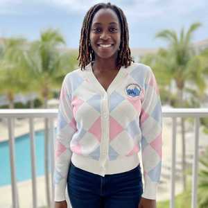 Pull Argyle Jack and Jill pour femme, col en V, cardigan boutonné, tricot doux, style preppy, tenue scolaire pour femme, boutique de mode - Product Image 3