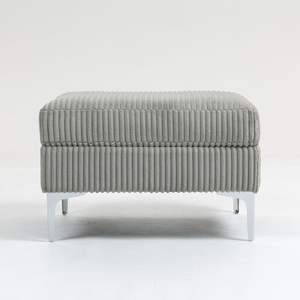 Divano componibile con modulo ottomano quadrato grigio portaoggetti pouf poggiapiedi - Product Image 1