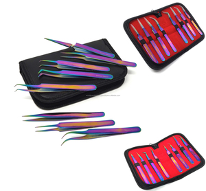 Pinzas para Extensión de Pestañas, Juego de 8 Piezas, Acero Inoxidable, Dentadas, Multiusos, Precisión, Antiestáticas, Duraderas, WORLD Manicure - Product Image 6