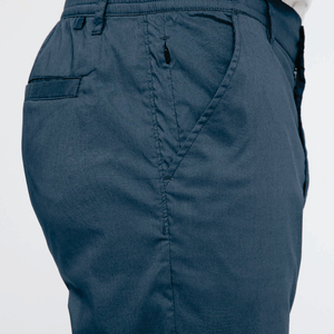 Men Navy Straight Fit Casual Trousers Mid Waist Breathable Oxford Fabric Right Leg Logo <b>Summer</b> Lightweight <b>Pants</b> - Product Image 5