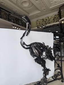 Bronze Heron Sculpture Black Nickel Plated <b>Casting</b> Animal Art Collectible Decor Full 3D Shape - Product Image 4