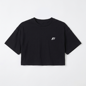 Camiseta corta negra lisa 100% algodón, estilo casual urbano para mujer, ligera, cómoda, minimalista, de verano. - Product Image 4