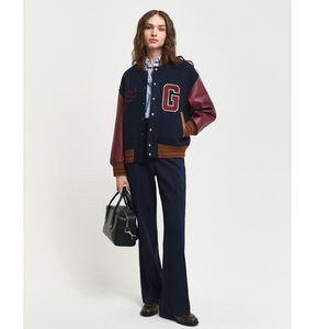 Vente directe d'usine, veste varsity pour filles 100% laine sur mesure de haute qualité, laine + manches en cuir, veste de baseball vintage, veste letterman - Product Image 3