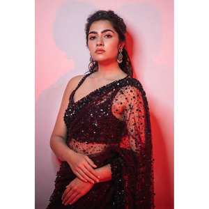 Sari de soirée de créateur avec des sequins et des broderies pour les tenues de club - Product Image 2