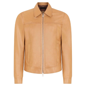 Chaqueta Cortavientos de Cuero para Hombre, Diseño de Alta Gama, Estilo Urbano, Cuero de Oveja - Product Image 1