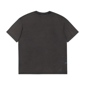 Service OEM ODM – T-shirt en coton délavé et vieilli blanc et noir – T-shirts imprimés pour hommes en promotion - Product Image 2