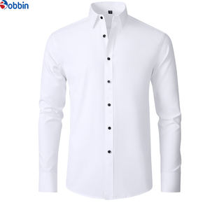 Camisas de Vestir Formales para Hombre, Diseño Superior, Personalizadas, Profesionales, de Algodón, Sólidas, Manga Larga, Tallas Grandes, Transpirables, Antiencogimiento, Tejidas - Product Image 1