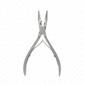Pince à extensions de cheveux professionnelle en acier inoxydable, outil multifonctionnel de salon avec poignée en cuir PU, logo personnalisé OEM - Product Image 6