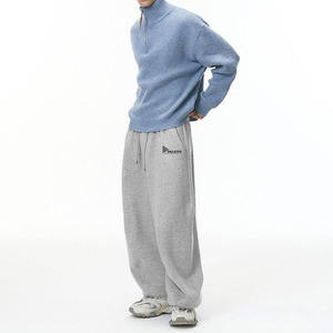 Pantalones Deportivos de Felpa de Pierna Ancha de Alta Calidad, Estilo Casual, para Venta al Por Mayor, ODM, Lisos, con Puños Elásticos, Disponibles para Envío Inmediato - Product Image 4