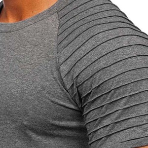 Camisetas de algodón lisas extragrandes al por mayor con cuello redondo y estampado - Product Image 4