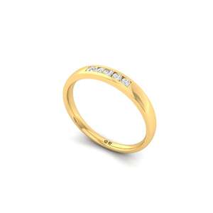 Bague de luxe minimaliste 0125 en diamant de laboratoire, argent sterling 925, finition plaquée or 10 carats pour femme, mariage/anniversaire - Product Image 2