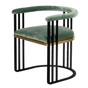 Silla Otomana Ligera con Estructura en C y Revestimiento Negro, con Respaldo, para Sala de Estar, Pasillo, Uso Decorativo - Product Image 1